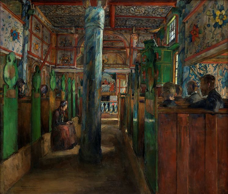 Harriet Backer, Uvdal Stavkirke, 1909.