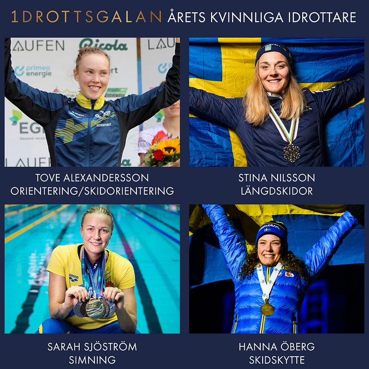 Nominerade Årets Kvinnliga Idrottare Idrottsgalan 2020  Foto: Mårten Lång/Skogssport, Bildbyrån