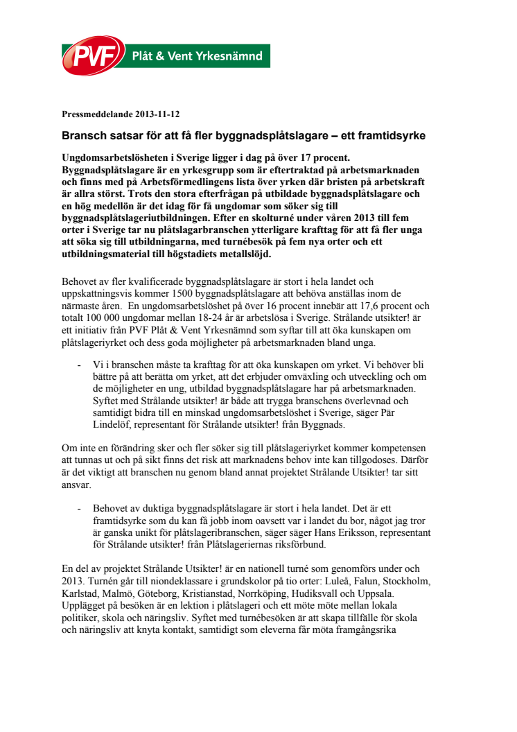Bransch satsar för att få fler byggnadsplåtslagare – ett framtidsyrke