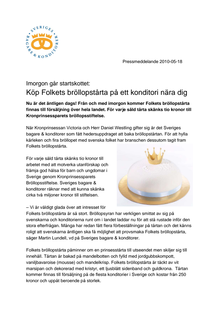 Köp Folkets bröllopstårta på ett konditori nära dig