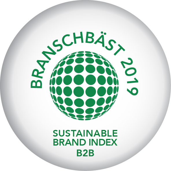 Riksbyggen branschbäst, Sustainable Brand Index B2B 2019.