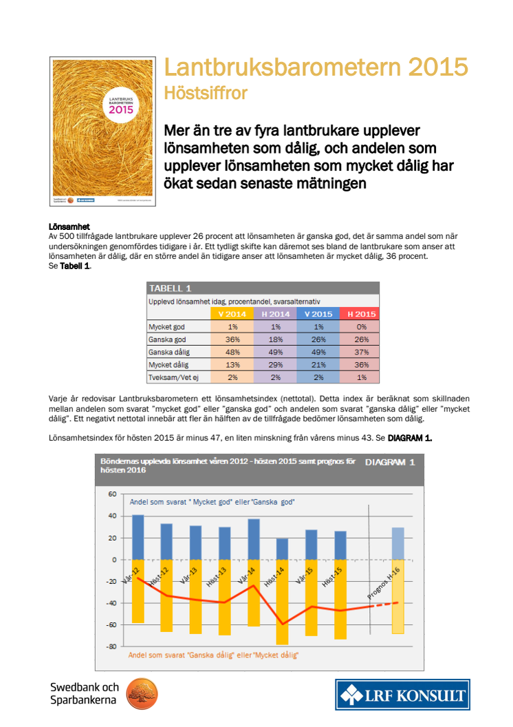 Lantbruksbarometern - hösten 2015