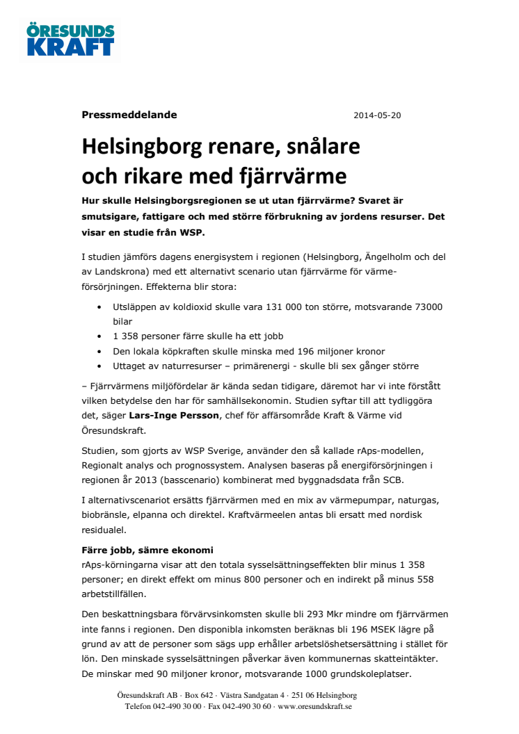 Helsingborg renare och rikare med fjärrvärme