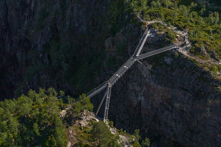 Vøringsfossen. Staircase bridge. Harald Chritian Eiken - vmproduksjon.no