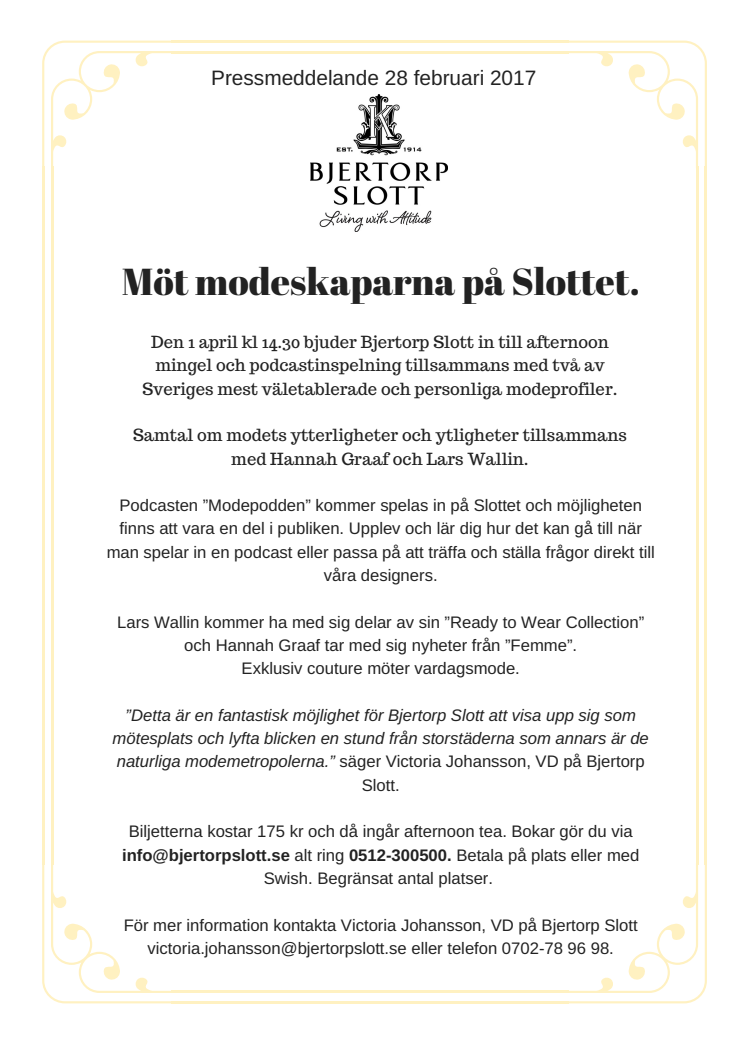 Möt modeskaparna på slottet