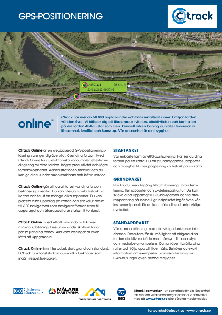 Ctrack Online GPS-positionering