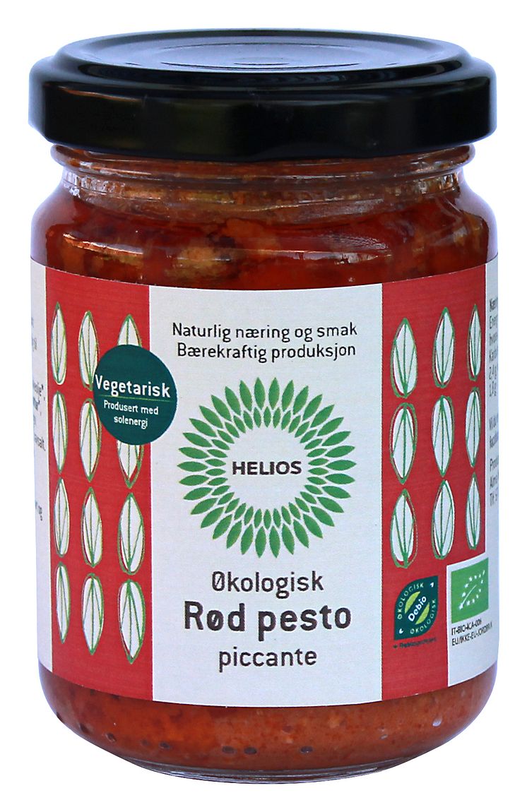 Helios rød pesto piccante økologisk 130 g