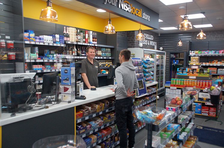 Serving customers at Nisa store, Elstree & Borehamwood