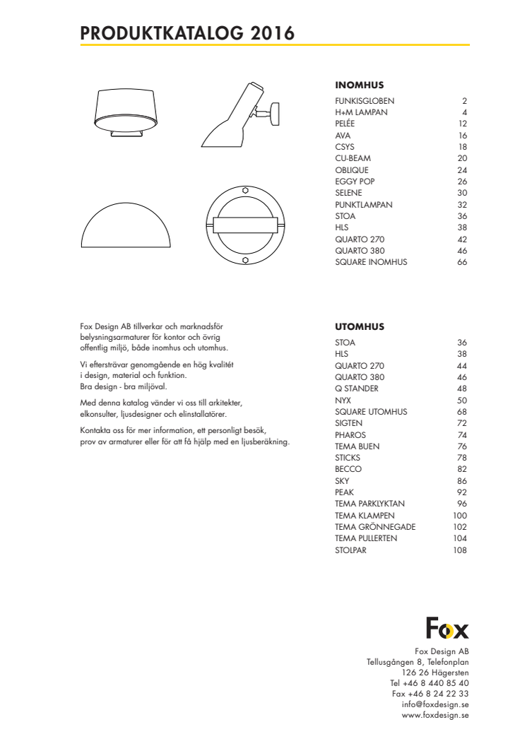 Fox Belysning katalog 2016