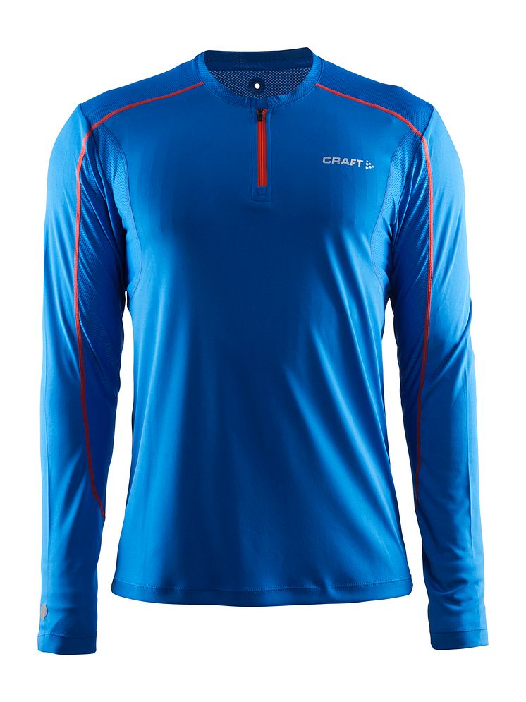 Devotion long sleeve shirt (men) i färgen Sweden blue/cayenne