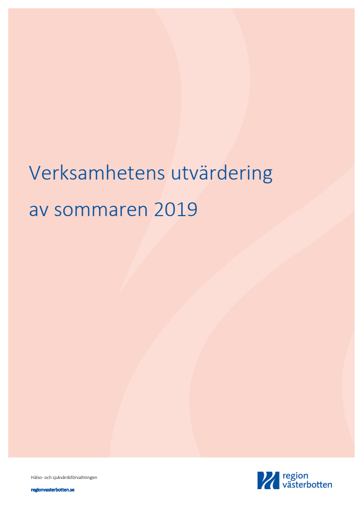 Verksamhetens utvärdering av sommaren 2019