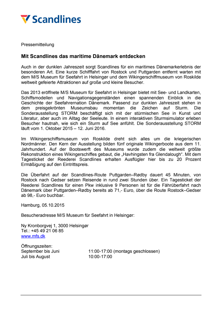 Mit Scandlines das maritime Dänemark entdecken