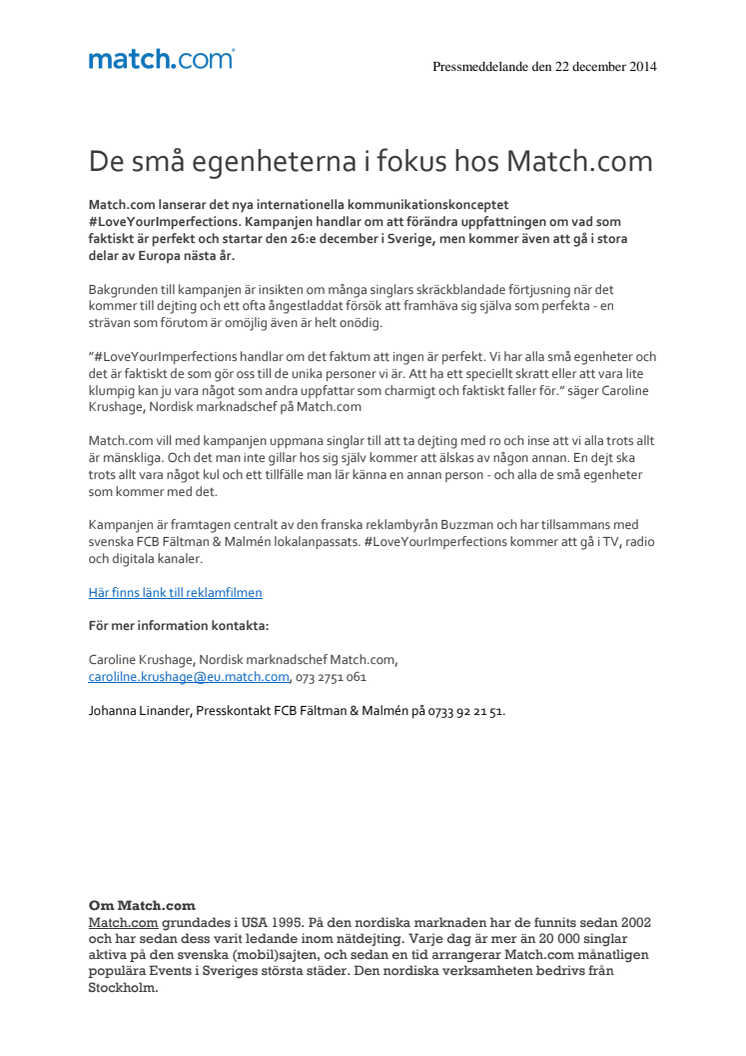 De små egenheterna i fokus hos Match.com 