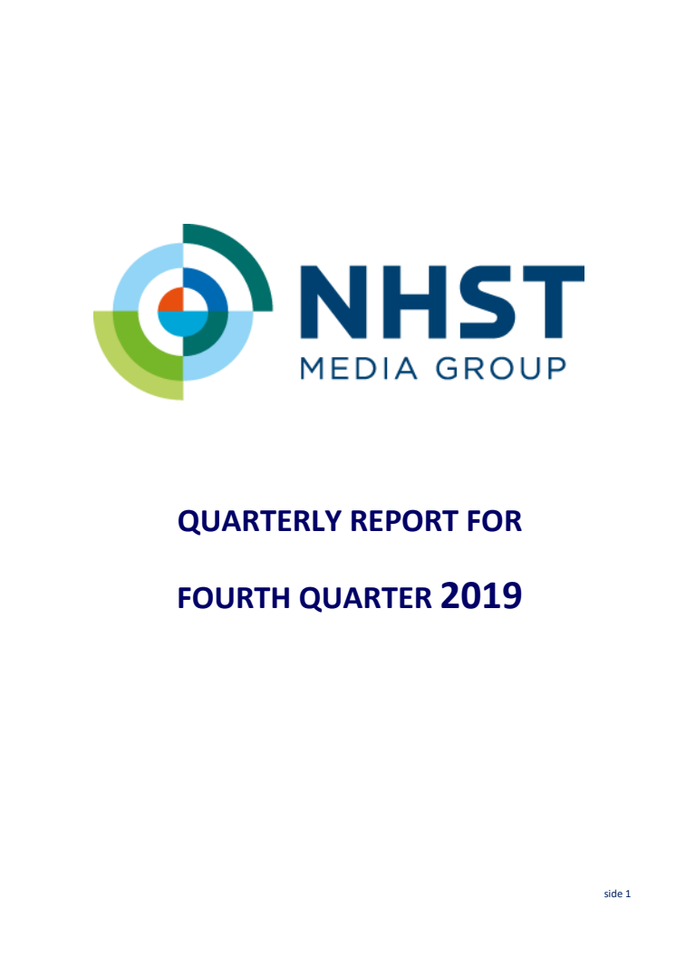 NHST Media Group - Quarterly Report 4th quarter 2019
