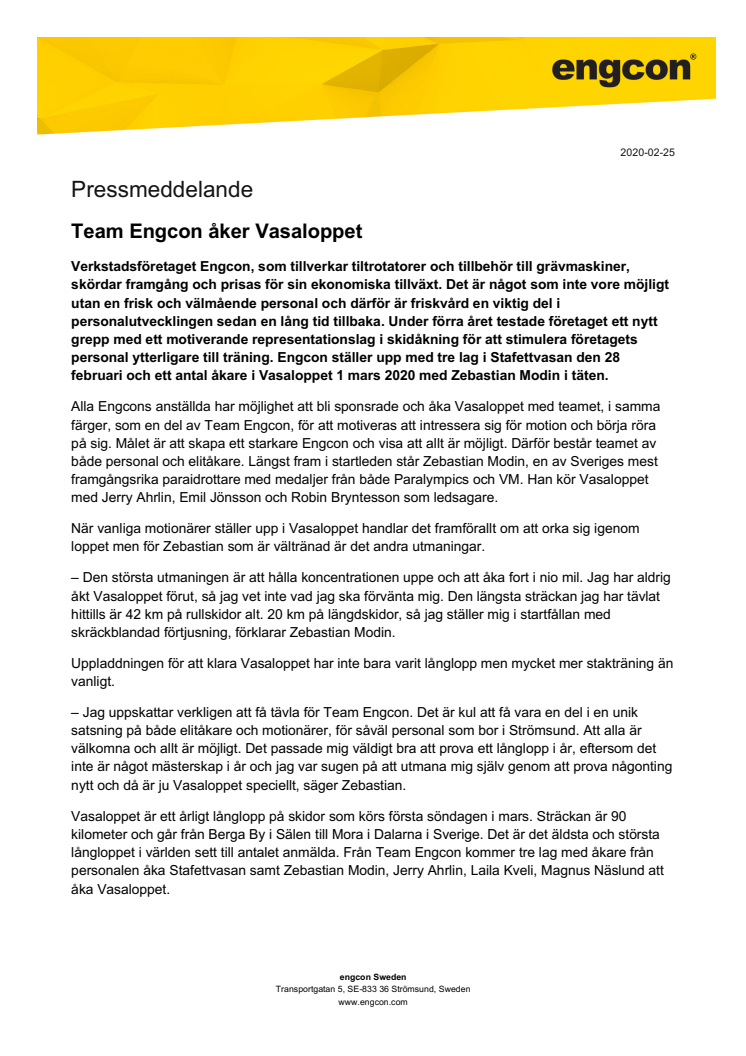 Team Engcon åker Vasaloppet