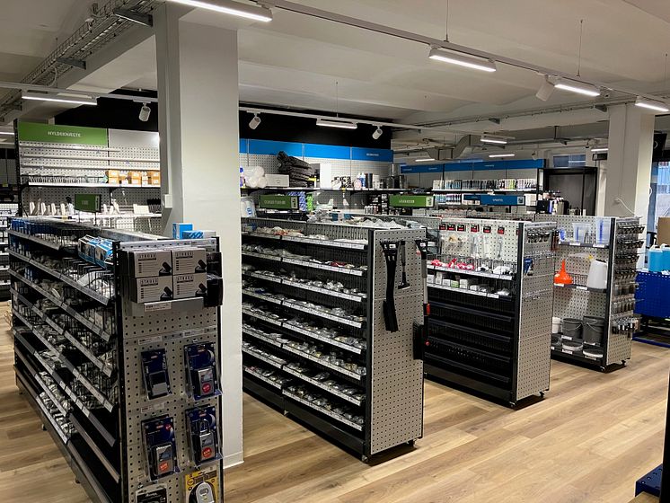 Butiksindretningen i den nye butik på Amager