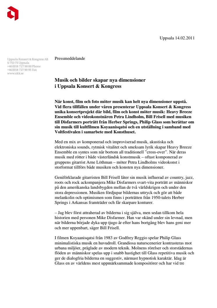 Musik och bilder skapar nya dimensioner i Uppsala Konsert & Kongress