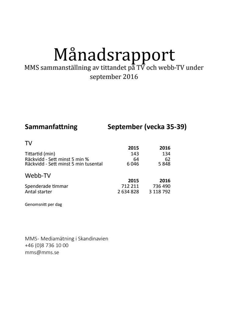MMS månadsrapport september 2016
