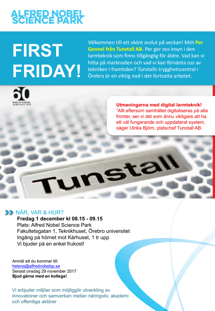 First Friday 1 dec 2017 - Tunstall AB