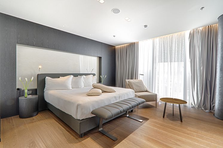 Elegant rooms at the new Maritim Hotel Plaza Tirana in Albania. 