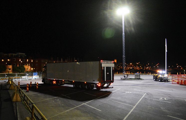 Titan mastbelysning lyser upp Gotlandsterminalen hos Smålandshamnar, Oskarshamn