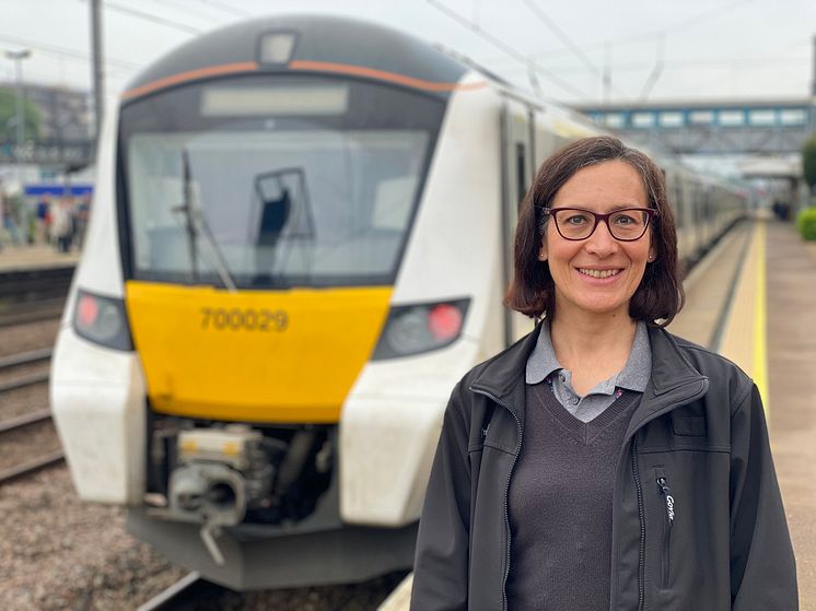 Christine Mariani, driver of the first Sevenoaks to Welwyn Garden City service