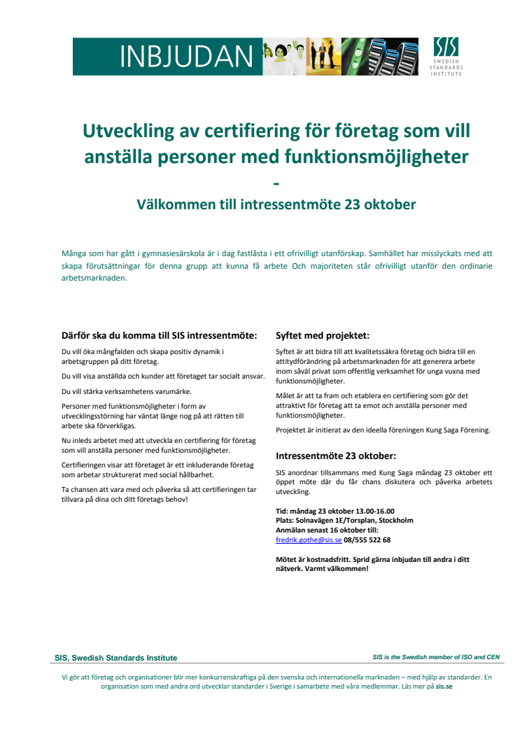 Utveckling av certifiering för företag som vill anställa personer med funktionsmöjligheter 