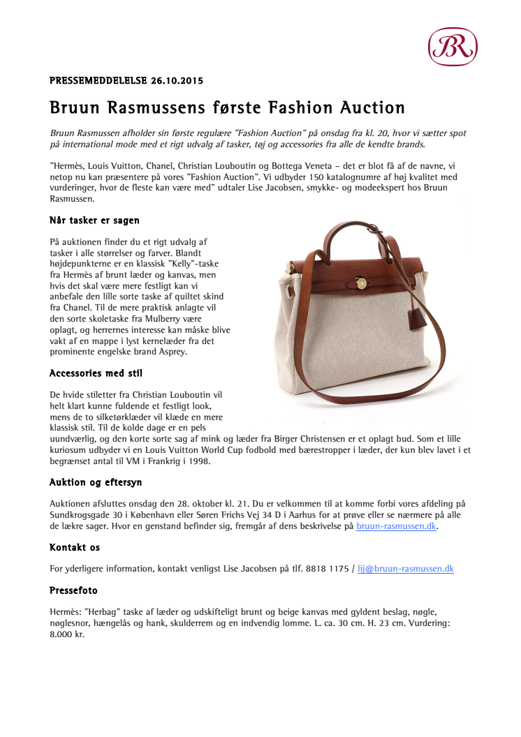 ​Bruun Rasmussens første Fashion Auction