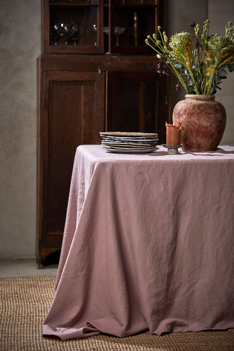 917621 Table Cloth Linen Blend pink