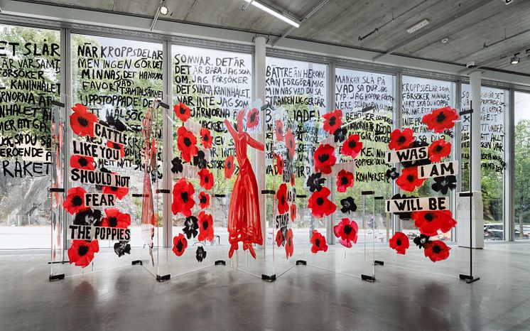 Installationsvy från utställningen Playa! på Bonniers Konsthall