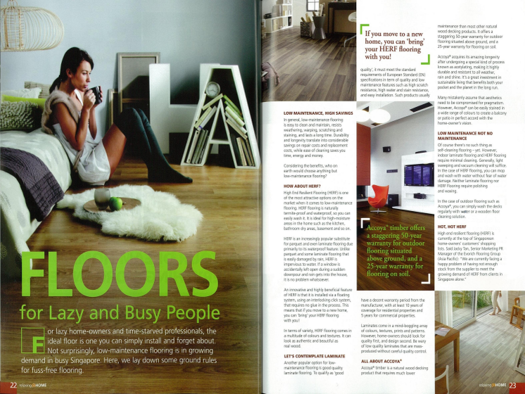 Evorich Flooring Featured on "Relaxing @Home" Magazine