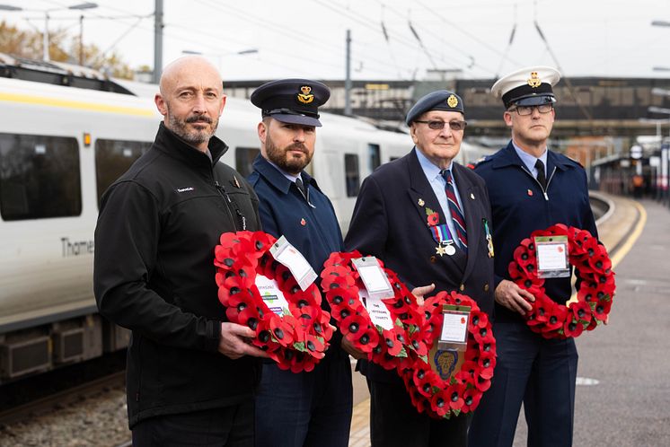 Railway and RAF personnel join together to honour military veterans