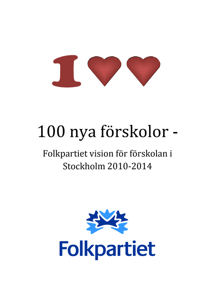100 nya förskolor i Stockholm