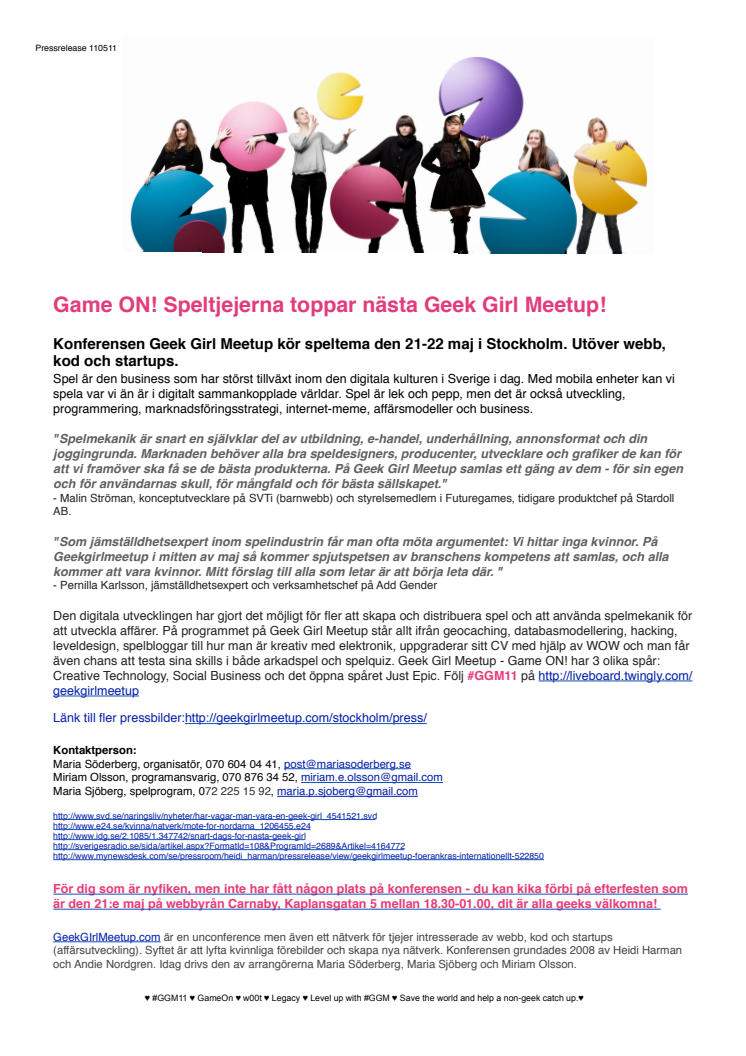 Game ON! - Speltjejerna toppar nästa Geek Girl Meetup!