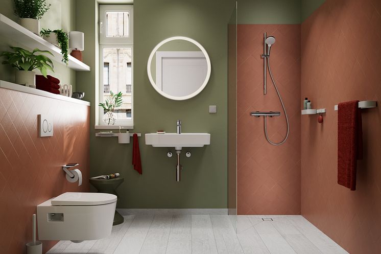 hansgrohe EluPura Original S toilet i komplet badeværelse