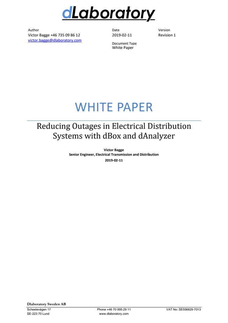 Reducing Outages in Electrical Distribution Systems