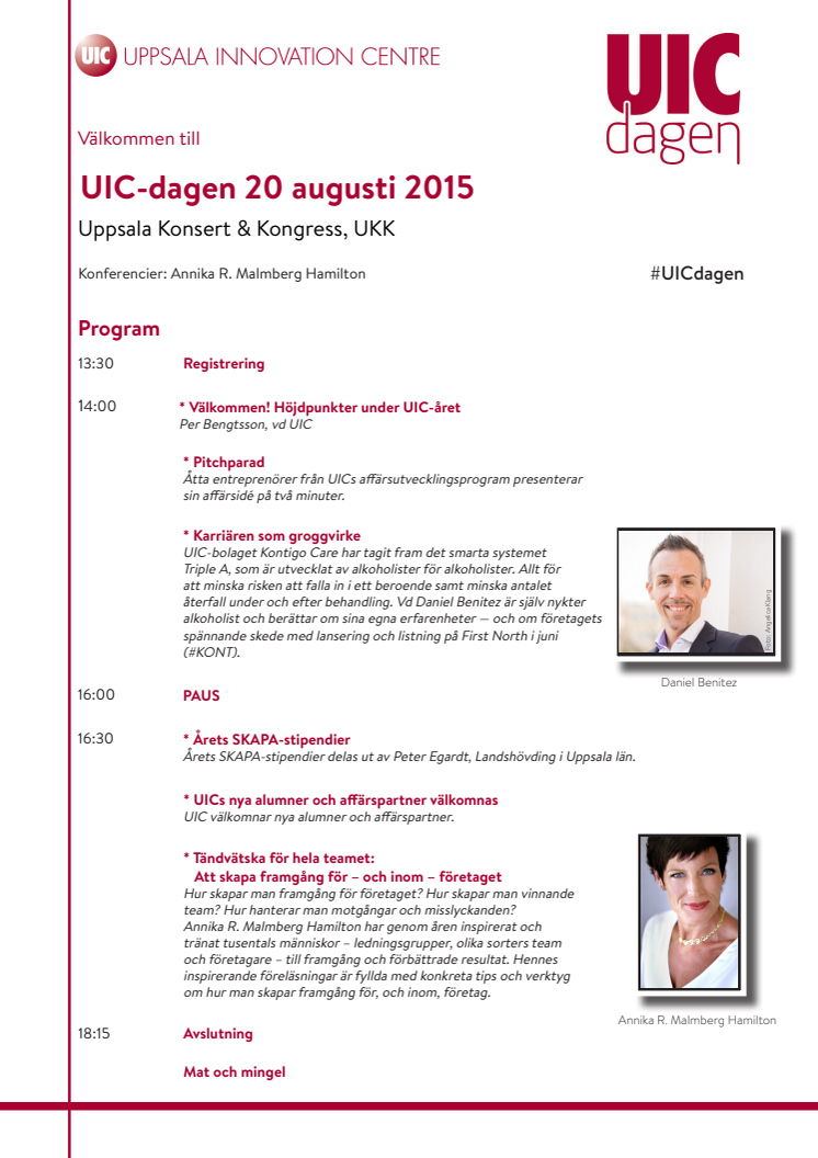 Program: UIC-dagen 2015