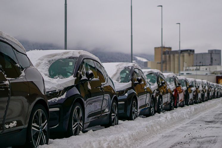 BMW i3 på kaia i Drammen