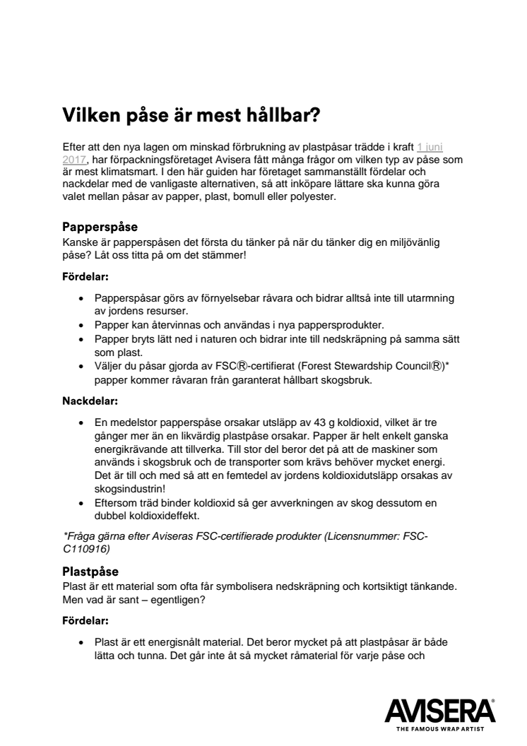 Vilken påse är mest hållbar?