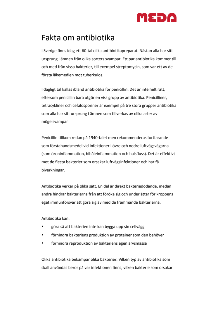 Fakta om antibiotika