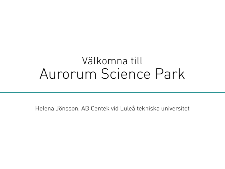 Presentation Luleå Science Park 6 mars