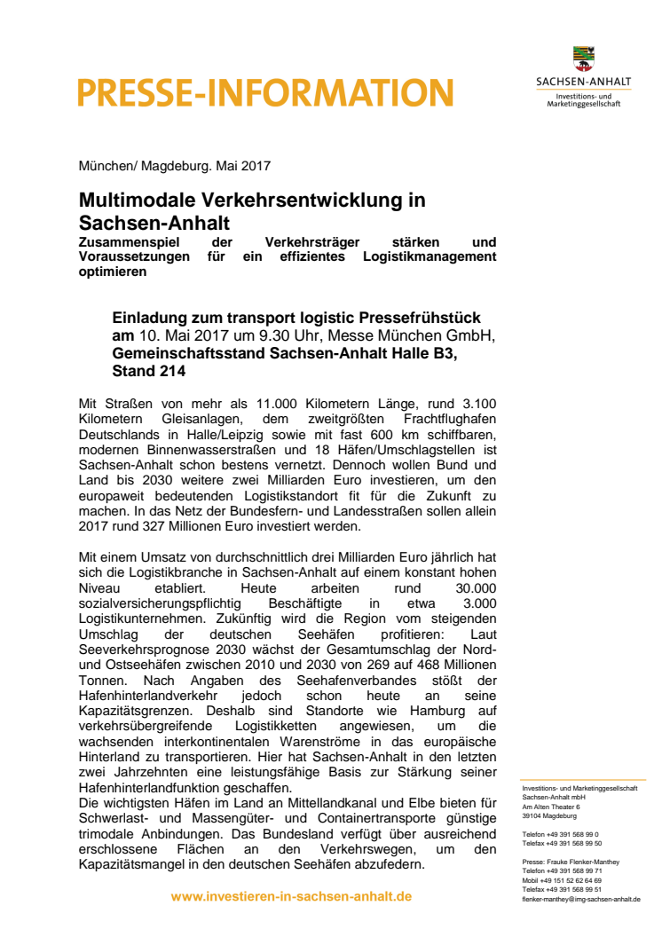 Multimodale Verkehrsentwicklung in Sachsen-Anhalt