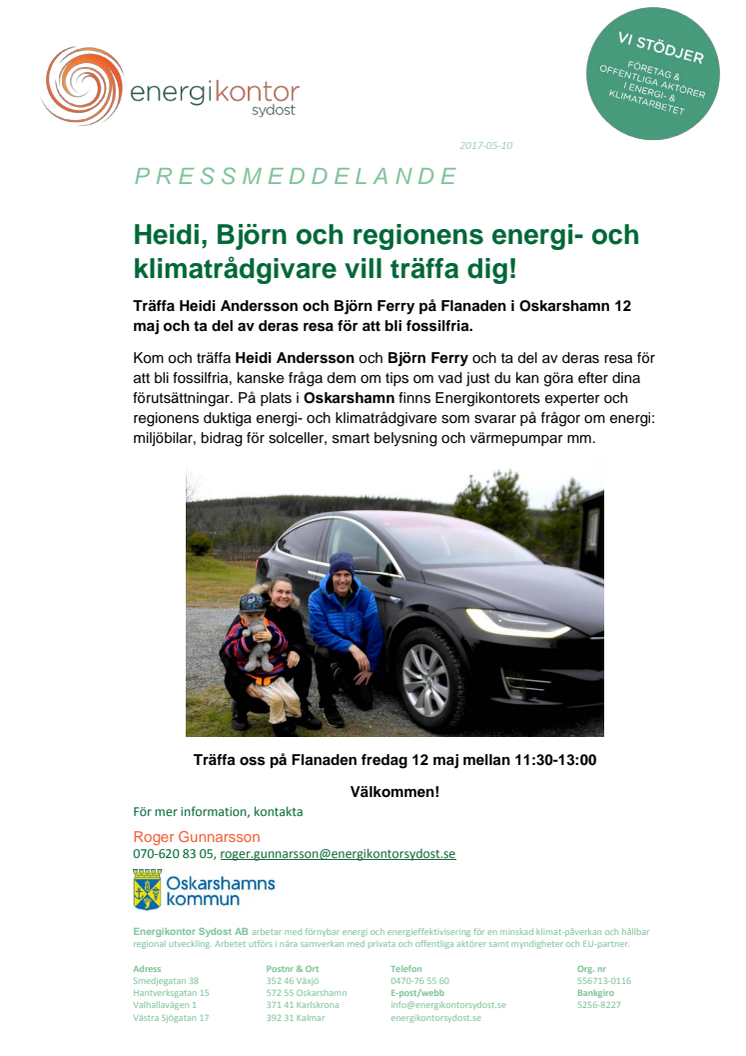 Heidi, Björn och regionens energi- och klimatrådgivare vill träffa dig!