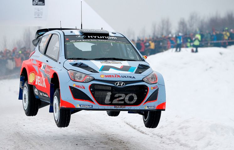 Hyundai i20 WRC under Rally Sweden 2014