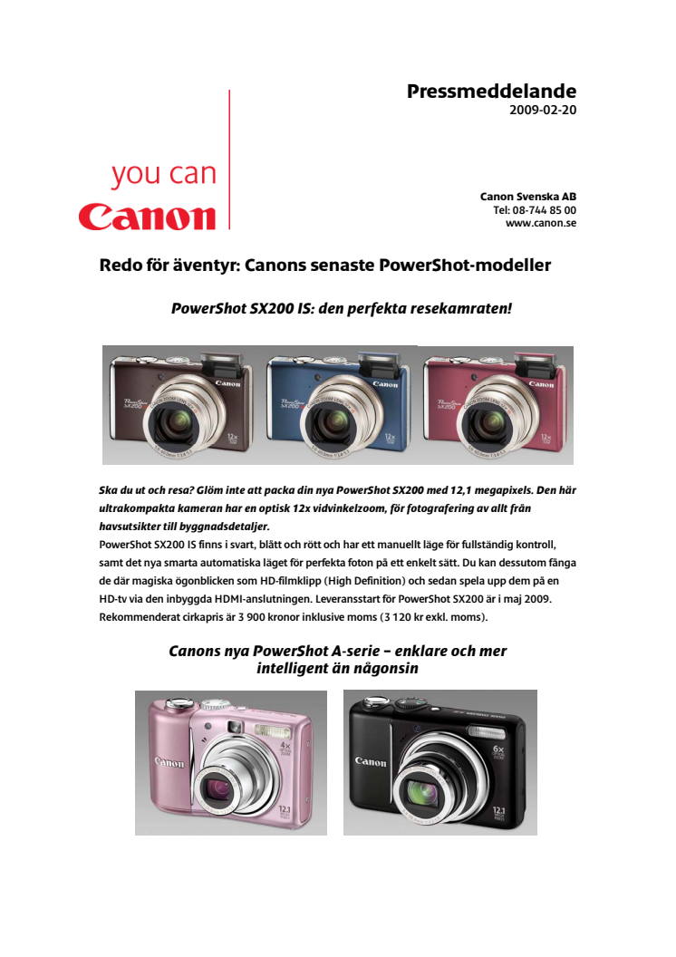 Perfekta resekamrater: Canons senaste PowerShot-modeller