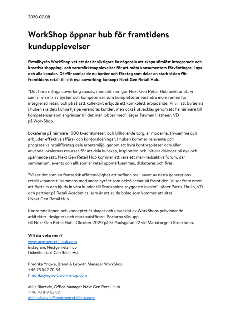 WorkShop öppnar hub för framtidens kundupplevelser 