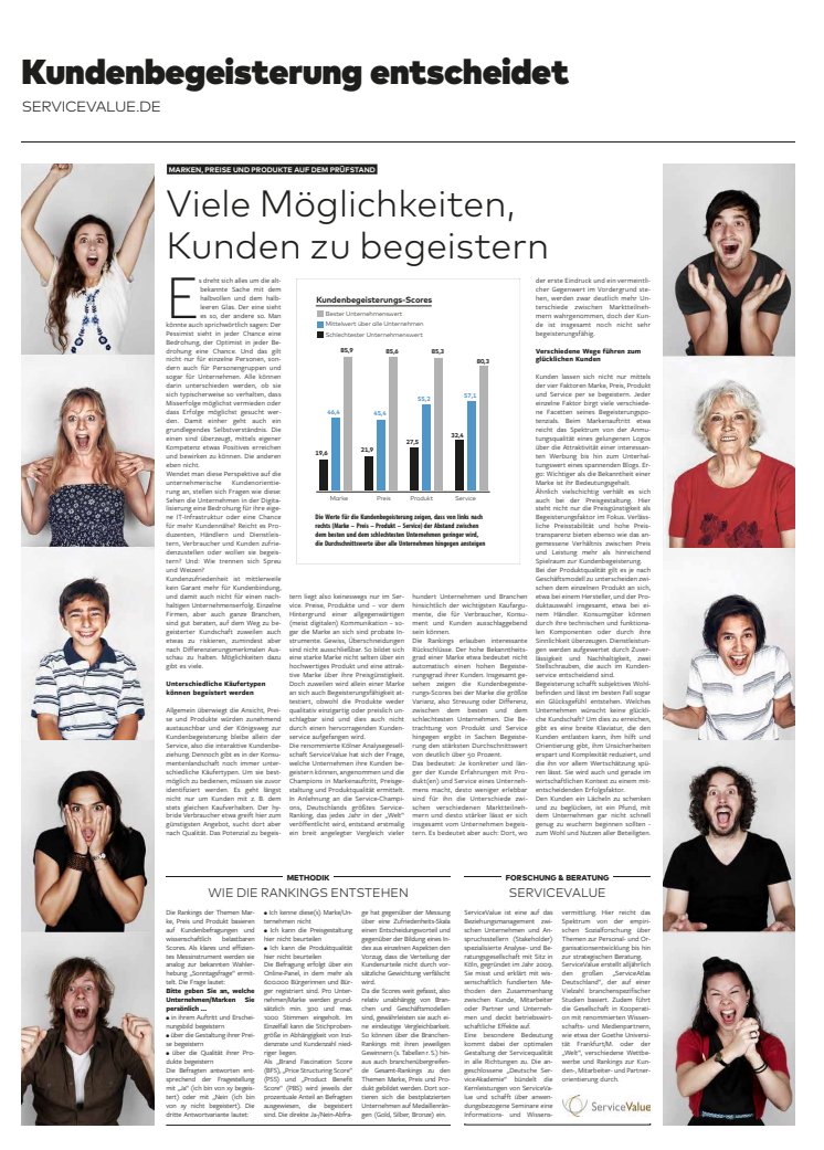 Champions in der Kundenbegeisterung in DIE WELT vom 16.05.2017