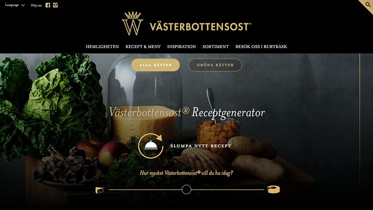 Västerbottensost Receptgenerator