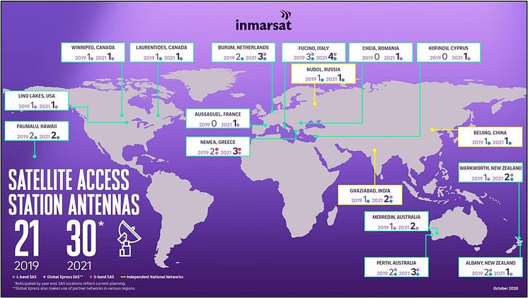 Image - Inmarsat - Inmarsat’s ground network is expanding from 21 in 2019 to 30 by 2021