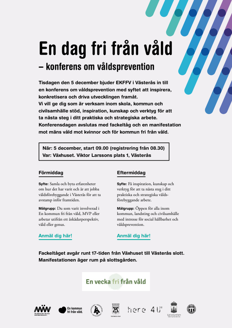 Inbjudan och program En dag fri från våld